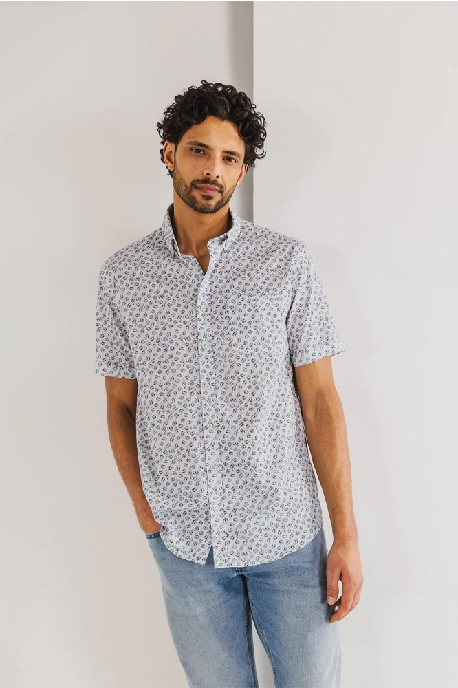 SLUB OVERHEMD MET GEOMETRISCH PATROON 26415189 1134